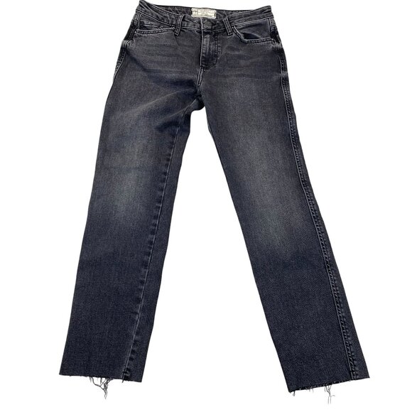 Free People Womans Jeans Size 25 High-Waisted Distressed Black Denim - Picture 1 of 10